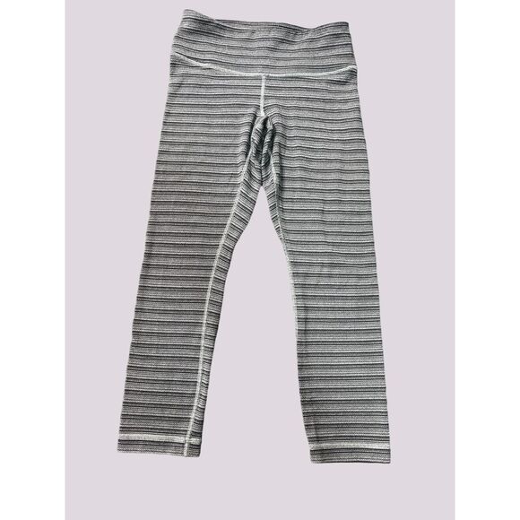 Lululemon Wunder Under Crop II Textured Stripe Slate Deep Coal size 2 - Picture 1 of 5